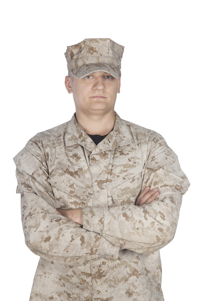 Soldier in camouflage uniform and cap poster print by Oleg Zabielin.