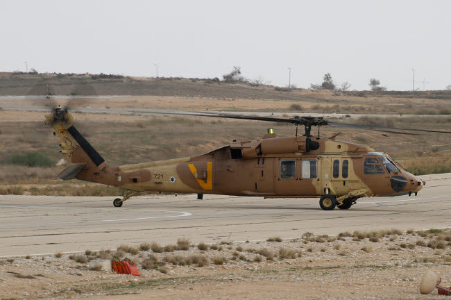 UH-60A Yanshuf Helicopter Poster Print showcasing Israeli Air Force aviation art.