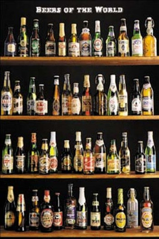 Beers Of The World Rolled Poster Print - 22x34