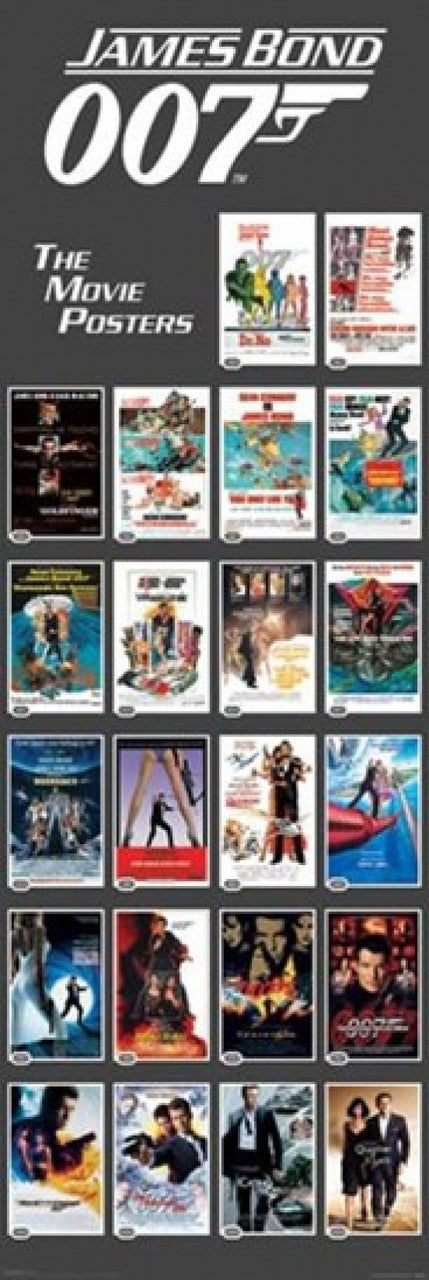 James Bond Movie Poster Door Print - 21x62 Rolled Poster