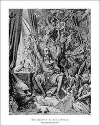 Don Quixote in His Library poster by Gustave Doré, 22 x 28 inches.