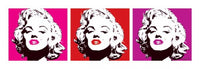 Marilyn Monroe Triptych Poster featuring three iconic images of the actress.