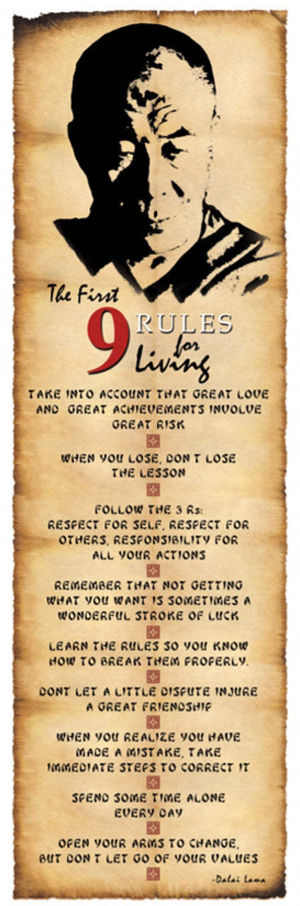 Dalai Lama - Rules for Living Rolled Poster Print