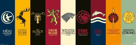 Game of Thrones House Sigils Slim Poster 36x12
