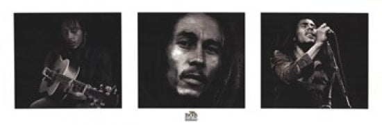 Bob Marley Black and White Poster Print 36x12