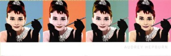 Audrey Hepburn Pop Art Poster showcasing vibrant colors and iconic design.