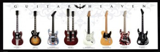 Guitar Heaven Slim Poster Print - 36x12 Rolled Art
