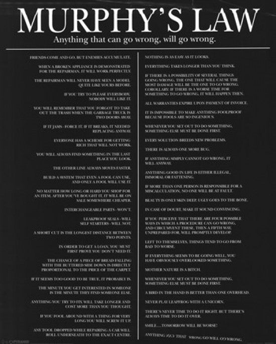 Murphy's Law Poster Print - Rolled 16x20 Artwork