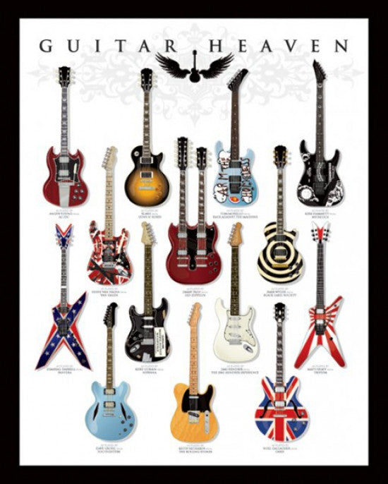 Guitar Heaven Rolled Poster Print - Vibrant Music Artwork