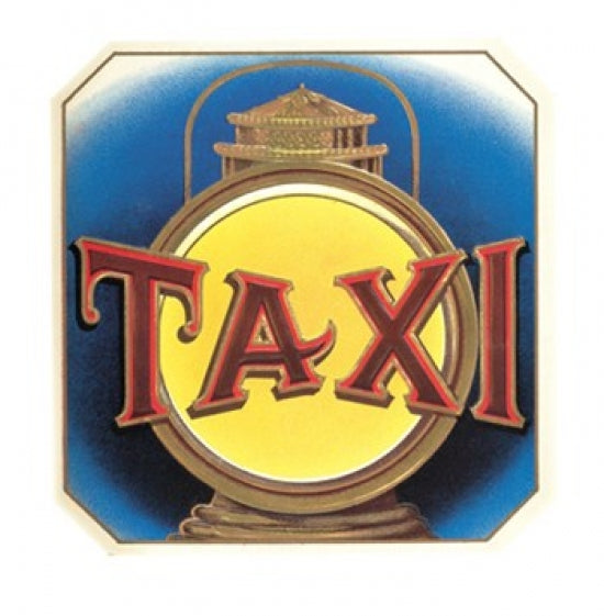 Taxi Art Poster Print showcasing an iconic yellow taxi cab.
