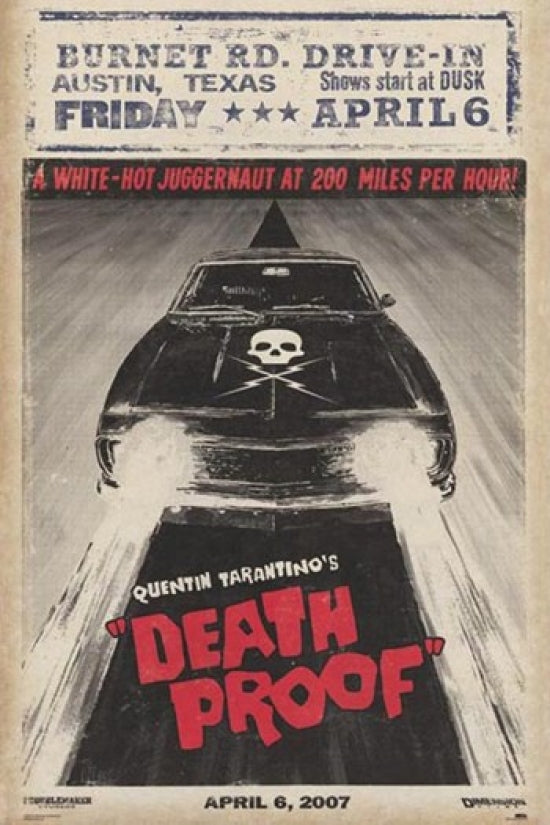 Grindhouse Death Proof Car Poster showcasing vintage car culture.