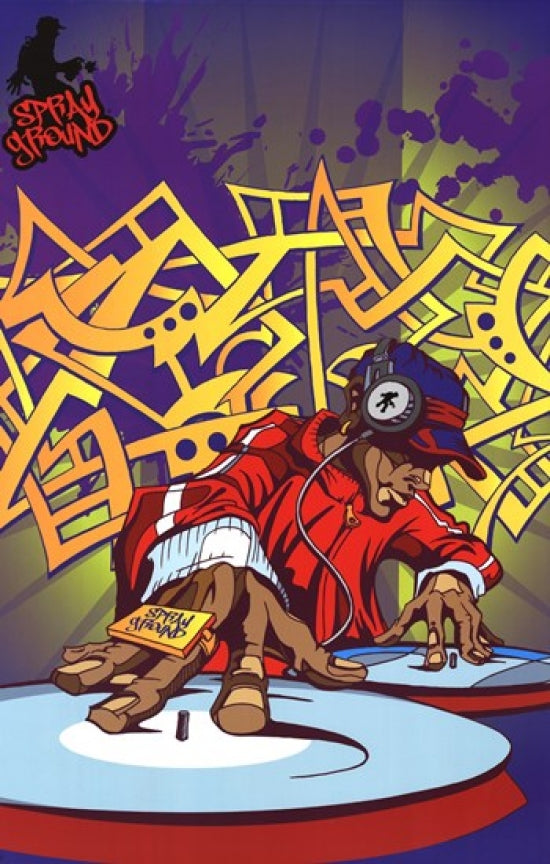 Sprayground Yo DJ Poster Art Print showcasing vibrant music-themed design.