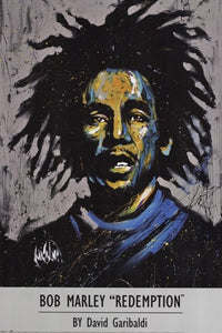 Bob Marley Redemption poster by David Garibaldi, vibrant art print.