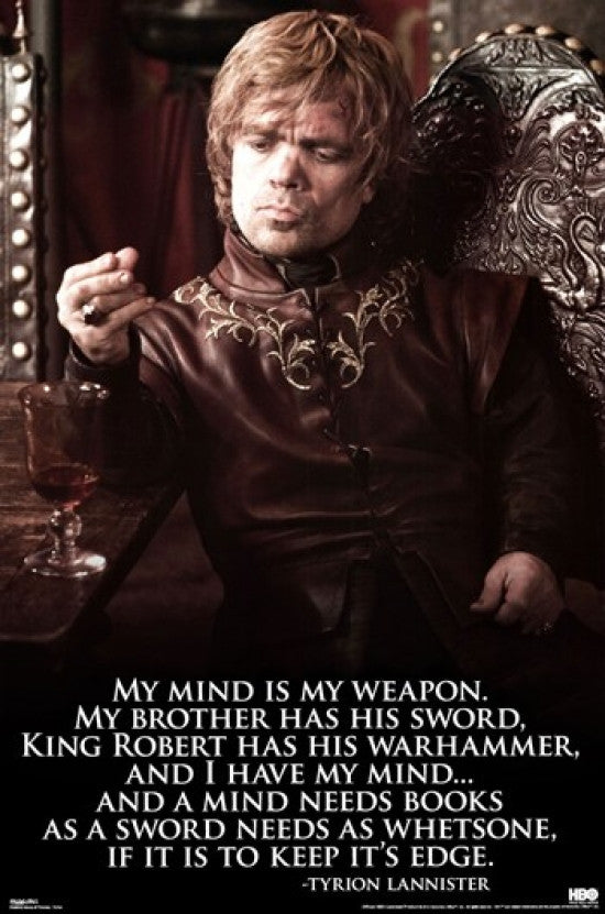 Game of Thrones Tyrion Lannister Quote Poster Print - 22x34