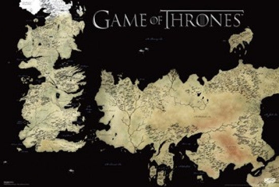 Game of Thrones Map of Westeros Horizontal Poster Print