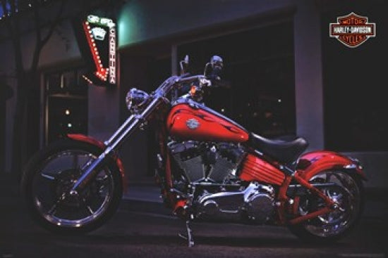 Harley Davidson Rocker Poster showcasing motorcycle culture