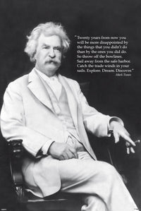 Mark Twain Discover Poster - Inspirational Wall Art