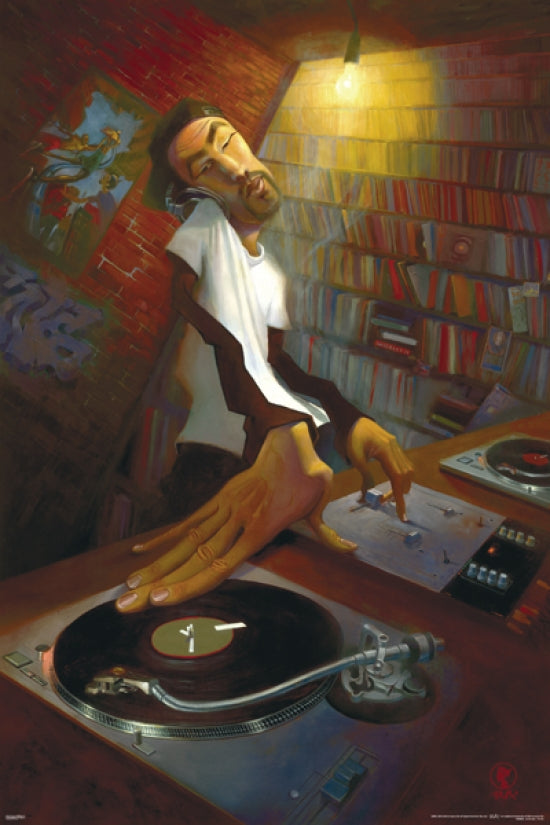Justin Bua The DJ Poster showcasing vibrant music art in 24 x 36 size.