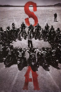 Sons of Anarchy Bike Circle Poster Print showcasing the iconic motorcycle club.