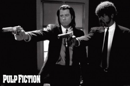 Pulp Fiction Duo Guns Poster Print - 36x24 Rolled Art