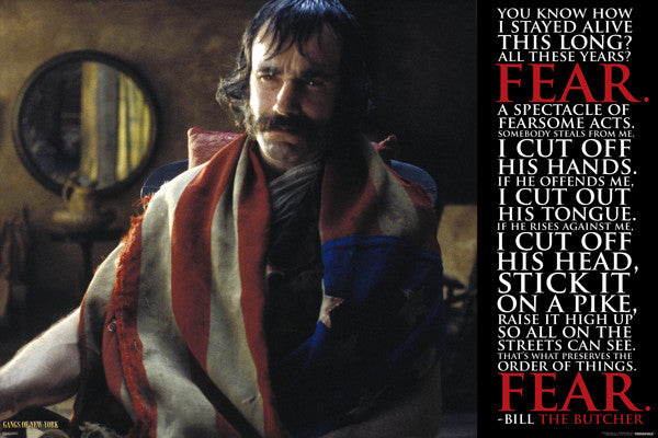 Gangs of New York - Bill the Butcher Quote Poster Print 36x24
