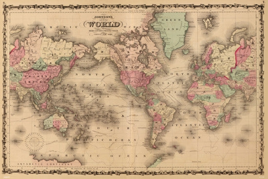 Old World Map Rolled Poster Print - 34x22