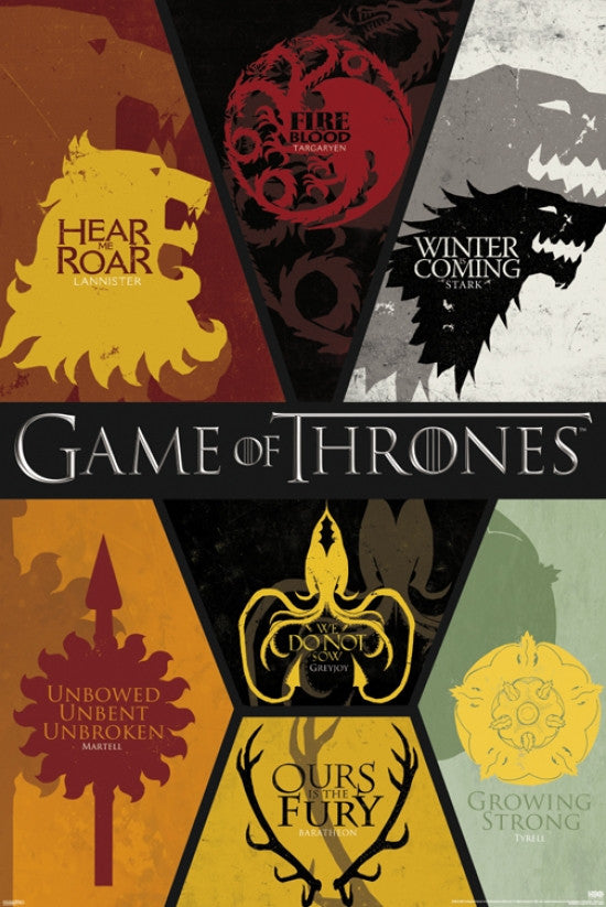 Game of Thrones Sigils Poster Print - 24x36 Rolled Artwork