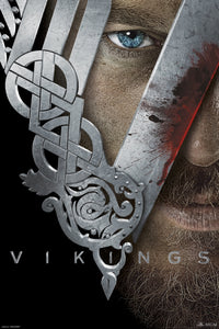 Vikings Helmet Poster Print showcasing Norse warrior theme