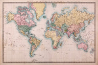 Mercator's Projection Map Poster Print - Rolled 34x22