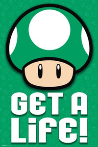Mario - 1 Up - Get a Life Rolled Poster Print