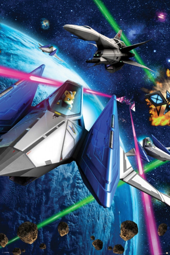 Star Fox 64 Space Battle Poster Print - 22x34