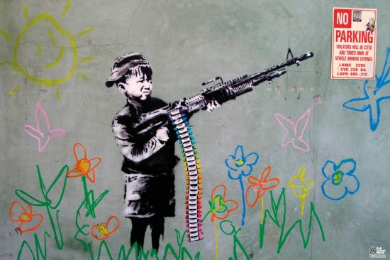 Crayon Shooter Poster Print by Banksy - 34x22