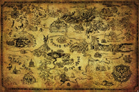 Zelda Map Poster Print - Rolled Art Print (34x22)