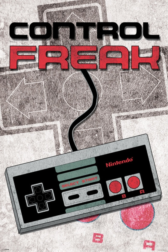 Nintendo Control Freak Poster - Gaming Wall Art