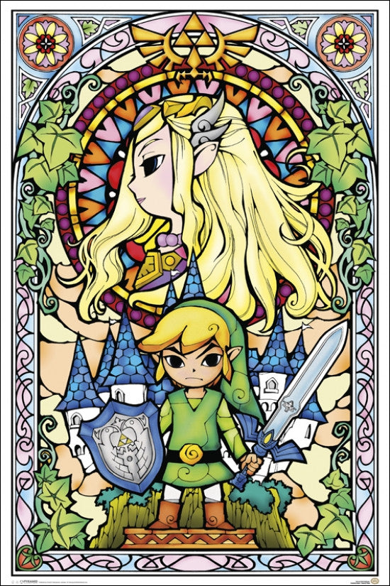 Zelda Stained Glass Poster Print - 24x36 Rolled Poster