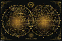 World Map - Carte du Monde Rolled Poster Print