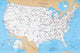 USA Road Map Poster Print - Vintage Style Decor