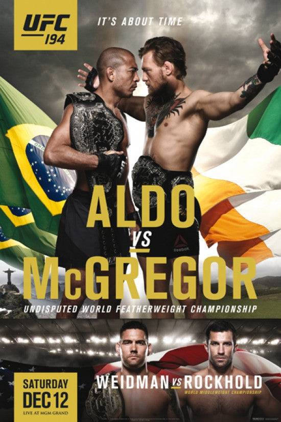 UFC 194 Aldo vs. McGregor Poster Print - 24x36