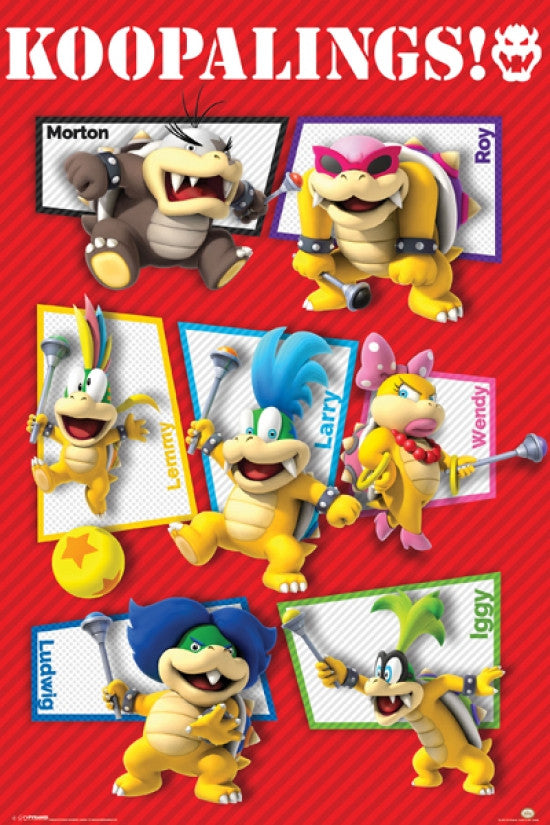 Super Mario Koopalings Poster Print - 22x34 Rolled Art