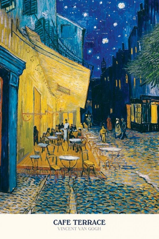 Cafe Terrace Art Print by Vincent Van Gogh - Rolled Poster