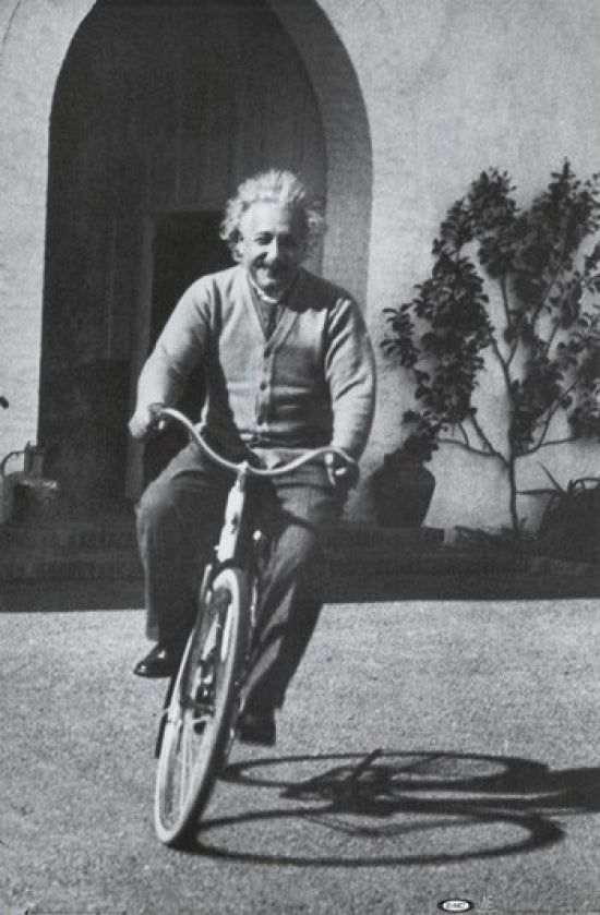 Albert Einstein Bike Poster in 24x36 size.