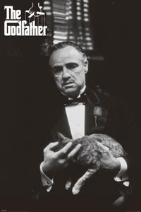 The Godfather Cat Black & White Poster Print - 24x36