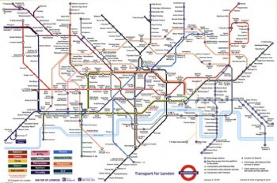 London Underground Map Poster - 36x24 art print showcasing the metro system design.