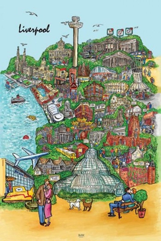 Liverpool Sketch Poster Print - Ideal for Home or Office Decor
