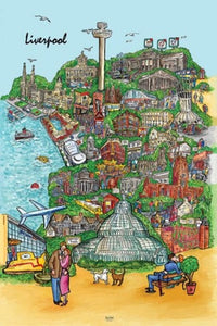 Liverpool Sketch Poster Print - Ideal for Home or Office Decor