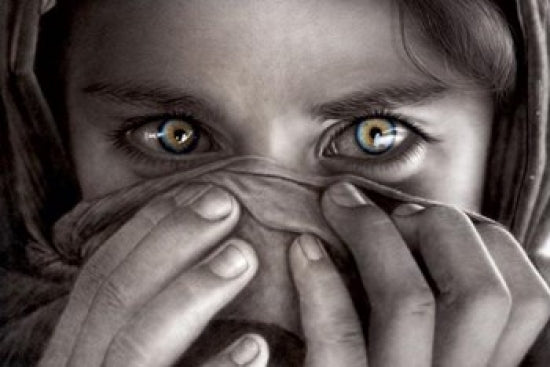 Afghan Girl Eyes Poster - Captivating Art Print