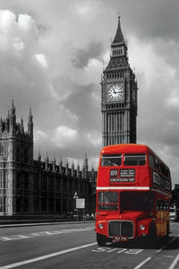 London Red Bus Poster Print - 24x36 Rolled Poster