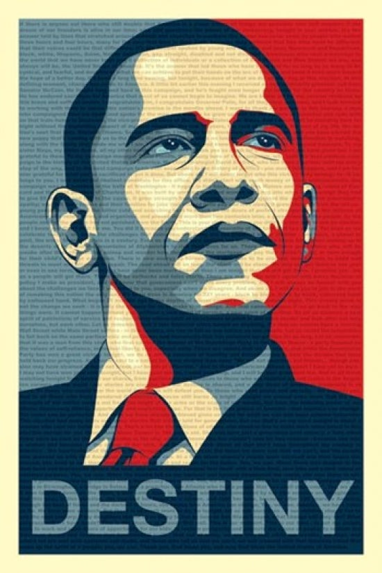 Barack Obama Destiny Speech Poster Print in vibrant colors.