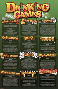 Drinking Games Poster Print - Fun Decor for Home & Office