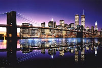 Brooklyn Bridge Color Poster showcasing vibrant cityscape art.